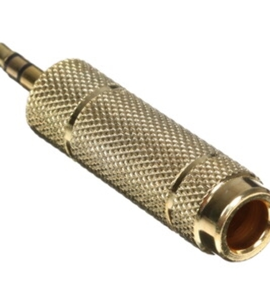 Аудио переходник Cablexpert A-35M-63F, Jack3.5(M) на Jack6.3(F) стерео, золотой, пакет