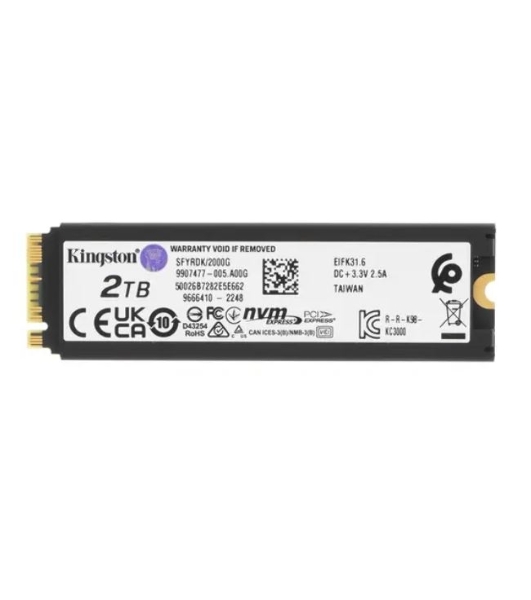 Накопитель SSD Kingston Fury Renegade, 2Tb, PCIe 4.0 x4, M.2 2280, NVMe, R/W 7300/7000