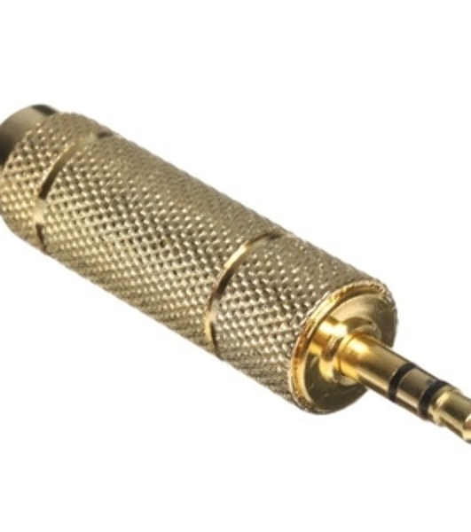 Аудио переходник Cablexpert A-35M-63F, Jack3.5(M) на Jack6.3(F) стерео, золотой, пакет