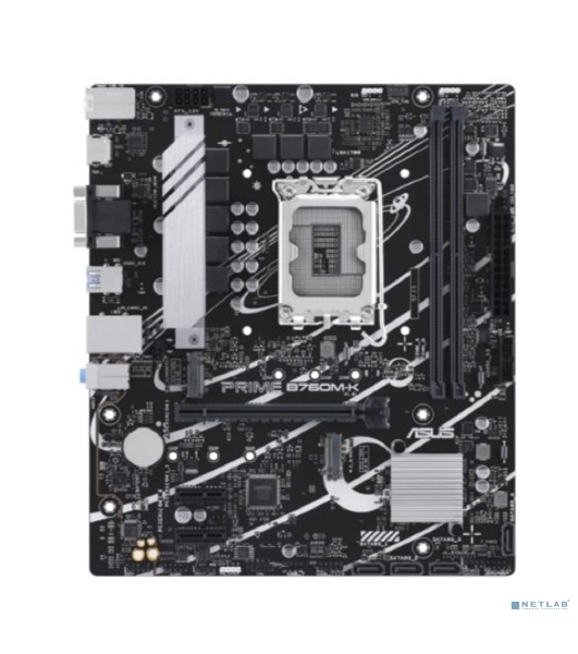 Материнская плата ASUS PRIME B760M-K, LGA 1700, Intel B760, 2xDDR5, 4xSATA, 2xM.2, 1xPCIe 4.0 x16, 2xPCIe x1, 1xHDMI, 1xVGA, 1x 2.5Gb LAN, 2xUSB-A 3.2 Gen 1, 2xUSB-A 2.0, 3x3.5 мм, 7.1, mATX