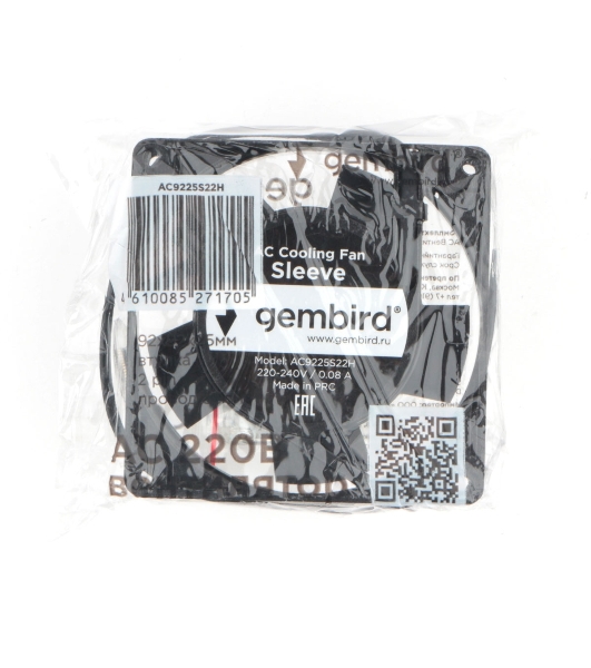 Вентилятор для корпуса Gembird черный, 92 мм, 2400 об/мин, 31.5 дБ, 2 pin