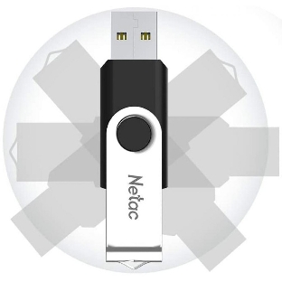 Флешка USB Netac U505 (NT03U505N-128G-20BK), 128Gb, USB 2.0, R/W 70/30, черный/серебристый