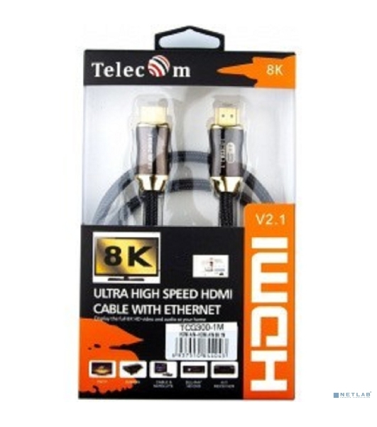 Кабель HDMI-HDMI 1M V2.1 TCG300-1M TELECOM