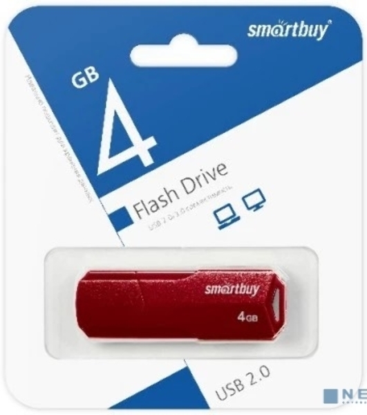Флешка USB Smartbuy 4Gb CLUE Burgundy (SB4GbCLU-BG)
