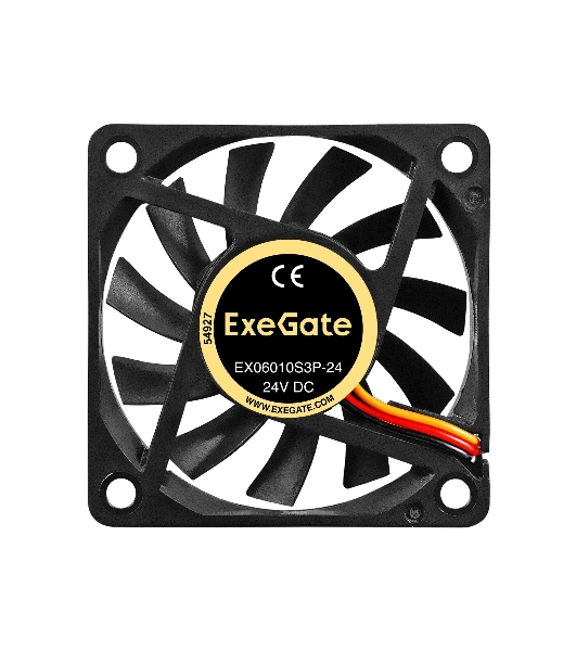 Вентилятор для корпуса ExeGate EX06010S3P-24 черный, 60 мм, 3000 об/мин, 24.1 дБ, 3 pin