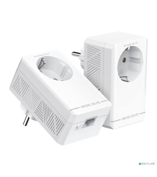 Комплект гигабитных адаптеров Powerline с розеткой Mercusys MP500P KIT