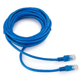 Патч-корд UTP Cablexpert cat.5e, 5м, литой, многожильный, синий