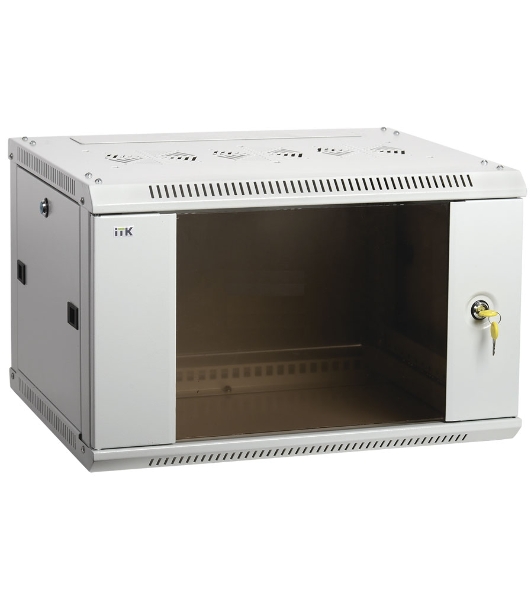 Шкаф ITK LINEA W 12U 600x600 мм дверь стекло, RAL7035