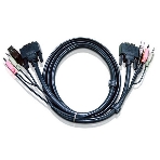 Кабель ATEN KVM USB(тип А Male)+DVI-D(Male)+2хАудио(Male) (-) USB(тип B Male)+DVI-D(Male)+2хАудио(Male) 3м., черный. CABLE DVI/USBA/SP.MC-DVI/USB B 3.0M, фото 1