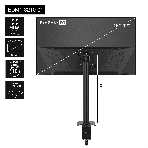 Настольное крепление ExeGate EDM1-3210-01 (кронштейн для одного монитора 15'-32', VESA 75x75, 100x100, макс. нагрузка 10 кг, наклон -45°/+45°, поворот -45°/+45°, вращение 360°, 2 способа крепления: сквозное и струбцина, черный), фото19