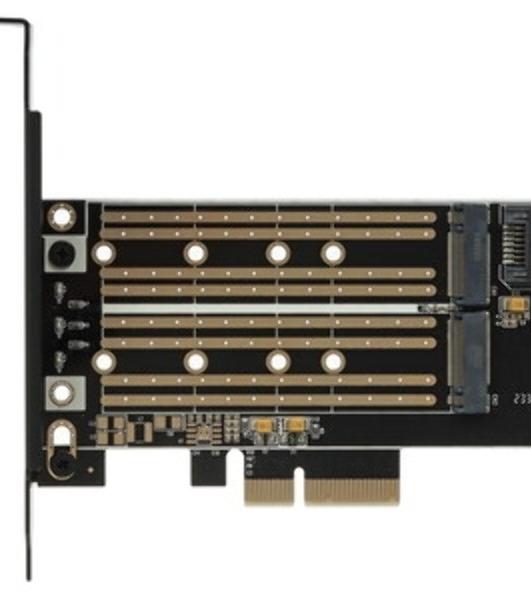 Адаптер Gembird для двух SSD M.2 (NVMe+SATA) в разъем PCI-e MF-PCIE-NVME-SATA, коробка