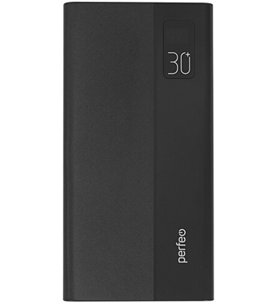 Портативный аккумулятор Perfeo Powerbank MOUNTAINS 30000 mAh/LED дисплей/PD + QC 3.0/Type-C/4 USB/Выход: 3A, max 22.5W White (PF_D0162)