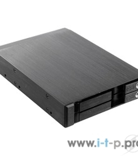 Опция к серверу Procase T2-012-SATA3-BK Hot-swap корзина 2*2.5' SATA3/SAS 6Gb (черный) hotswap trayless aluminium mobie rack module (1x3,5) 1xFAN 80x15мм