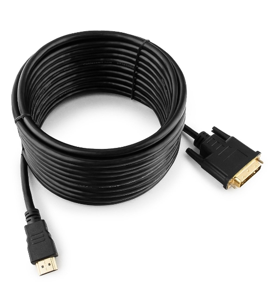 Кабель HDMI-DVI Cablexpert CC-HDMI-DVI-7.5MC, 19M/19M, single link, медь, позол.разъемы, экран, 7.5м, черный, пакет