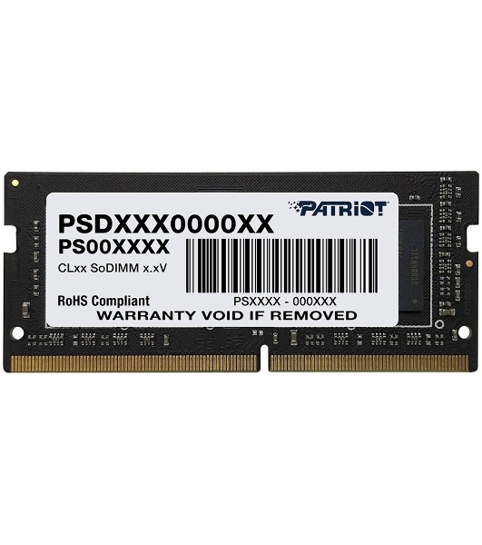 Оперативная память Patriot Signature, DDR4, 8GB (1x8 GB), 3200 MHz, CL22, SO-DIMM