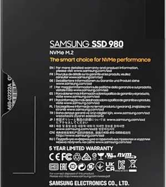 Накопитель SSD Samsung 980, 250Gb, PCIe 3.0 x4, M.2 2280, NVMe, R/W 2900/1300