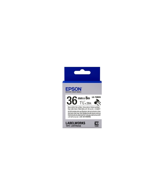 Картридж ленточный Epson LK-7WBVS (C53S657014) черный на белом (36 мм 8 м) для LabelWorks LW-900P LW-900