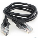 Патч-корд CCA light UTP Гарнизон PC-UTP-5e-1-BK cat.5e, 1м, литой, многожильный черный, фото 1