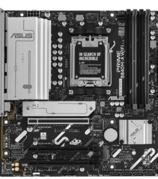 Материнская плата ASUS PRIME B840-PLUS WIFI, AM5, AMD B840, 4xDDR5, 4xSATA, 3xM.2, 1xPCIe 4.0 x16, 1xPCIe 3.0 x16, 2xPCIe 3.0 x16, 1xPCIe 3.0 x1, 1xDP, 1xHDMI, 1x 2.5Gb LAN, 8xUSB-A, 3x3.5 мм, 7.1, ATX