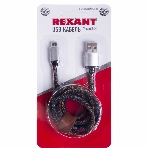Кабель Rexant USB кабель MicroUSB, шнур в джинсовой оплетке, фото3