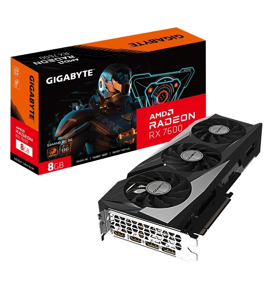 Видеокарта Gigabyte GV-R76GAMING OC-8GD AMD Radeon RX 7600 8Gb 128bit GDDR6 2355/18000 HDMIx2 DPx2 HDCP Ret