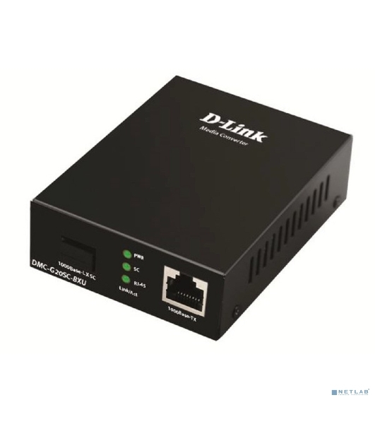 Медиаконвертер D-Link DMC-G20SC-BXU/A1A WDM с 1 портом 100/1000Base-T и 1 портом 1000Base-LX с разъемом SC (Tx: 1310 мкм; Rx: 1550 мкм) для одномодового оптического кабеля (до 20 км)