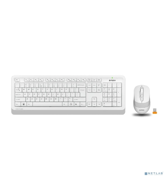 Комплект клавиатура+мышь A4Tech FStyler FG1010 беспроводной, USB, 2000 DPI, белый/серый