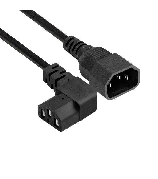 Кабель питания ExeGate Power EC-0,5P (C13 угловой->C14, VDE-250V-3*0.5мм2, медь, черный, 6A, 0.5м)