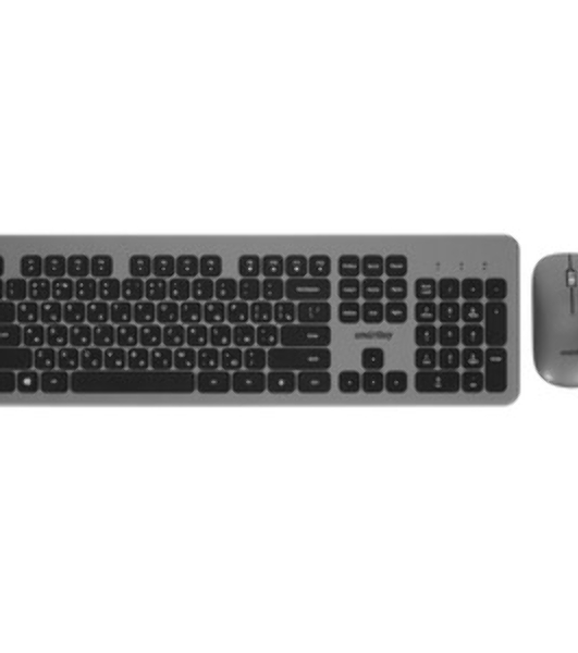 Комплект клавиатура+мышь Smartbuy 233375AG беспроводной, USB, 1600 DPI, серебристый