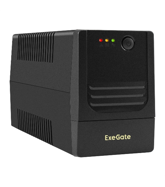 Источник бесперебойного питания ExeGate Power NB-500.LED.AVR.2SH.USB (500VA/300W, LED, AVR, 2*Schuko, USB, батарея 12V 4.5Ah, Black)