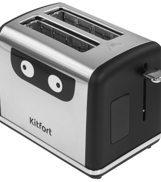 Тостер Kitfort КТ-6221 нержавеющая сталь/черный, 870 Вт, 2 слота