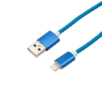 Кабель Rexant USB-Lightning 1 м, синяя нейлоновая оплетка, фото3