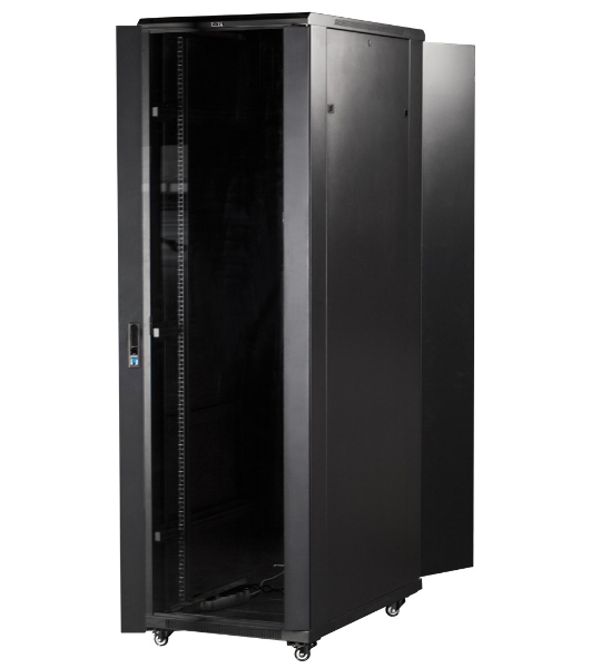 Шкаф 19' Business, 22U 600x800, черный, передняя дверь стекло, задняя дверь распашная металл