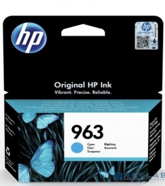 Картридж струйный HP 963 3JA23AE голубой (700 стр) для HP OfficeJet Pro 901x/902x