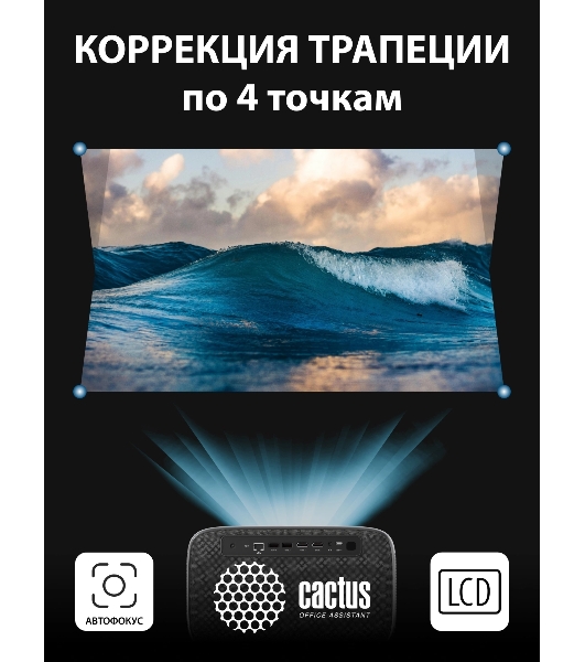 Проектор Cactus CS-PRC.06B.Full HD-A LCD 21000Lm LS 900Lm ANSI (1920x1080) 2000:1 ресурс лампы:50000часов 2xUSB typeA 2xHDMI 3.0кг