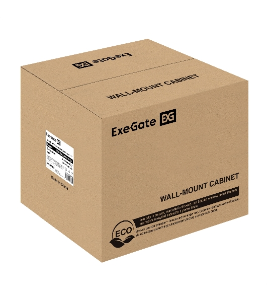 Шкаф телекоммуникационный 10' настенный 6U ExeGate EC-WM-6U.280.G.GREY (10', 6U, 350x280x287мм (ШхГхВ), передняя дверь закаленное стекло, пыле- и влагозащита IP23, светло-серый RAL 7035)