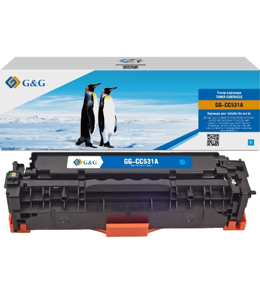 Картридж лазерный G&G GG-CC531A голубой (2800 стр.) для HP CLJ CP2020/CP2025/CM2320 MFP, MF8330/8350/8380