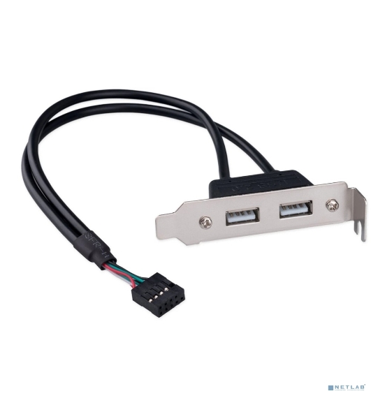 Планка USB 2.0 на заднюю панель низкопрофильная Cablexpert CCUSBRECEPTACLE-LP, 2 порта USB