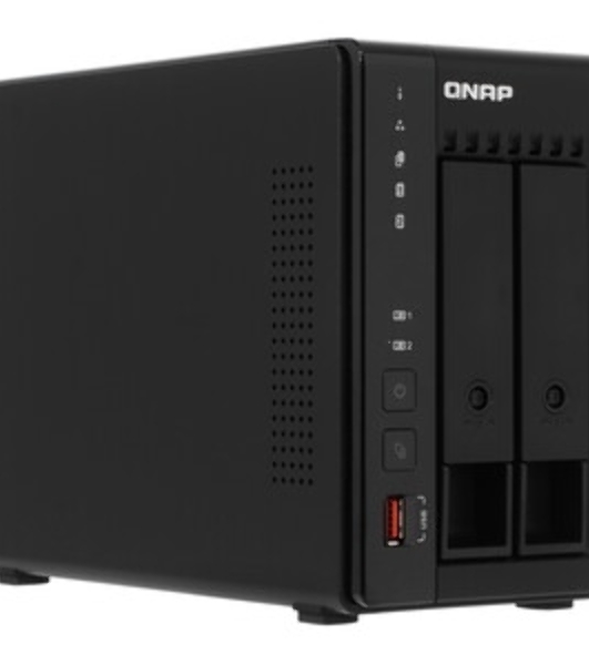 SMB QNAP TS-253E-8G NAS, 2-tray w/o HDD. 2xHDMI-port. 4-core Celeron J6412 2-2.6 GHz, 8Gb DDR, 2x2.5Gb LAN, 2 x M.2 2280 PCIe Gen 3 x2, 2x USB 3.2 Gen 2 (10Gbps) Port, 2x USB 2.0 port