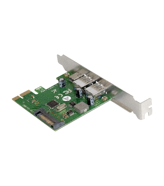 Контроллер ExeGate EXE-323 PCI-E 2.0, 2*USB 3.0 ext + 1*Type-C, разъем доп.питания (OEM)