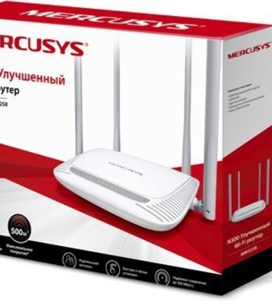 Беспроводный маршрутизатор Mercusys MW325R, 300 Мбит/с,4 порта 100 Мбит/с, 4 фиксированных антенны