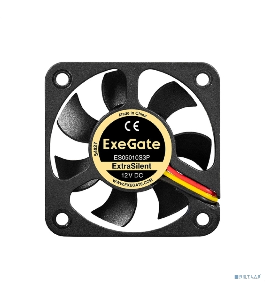 Вентилятор для корпуса ExeGate ExtraSilent ES05010S3P черный, 50 мм, 5000 об/мин, 28 дБ, 3 pin