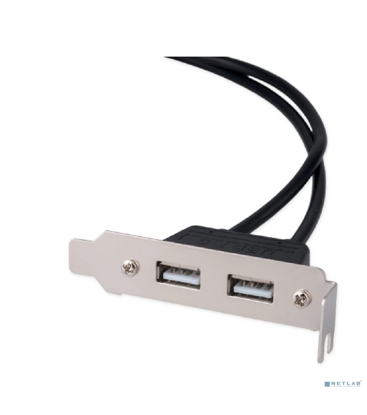 Планка USB 2.0 на заднюю панель низкопрофильная Cablexpert CCUSBRECEPTACLE-LP, 2 порта USB