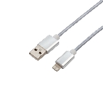 Кабель Rexant USB-Lightning 1 м, серебристая нейлоновая оплетка, фото3