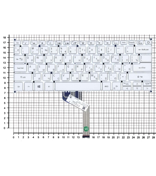 Клавиатура для ноутбука Acer Swift 5 SF514-52T серебристая с подсветкой