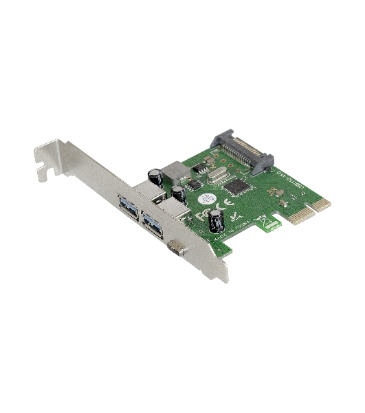 Контроллер ExeGate EXE-323 PCI-E 2.0, 2*USB 3.0 ext + 1*Type-C, разъем доп.питания (OEM)