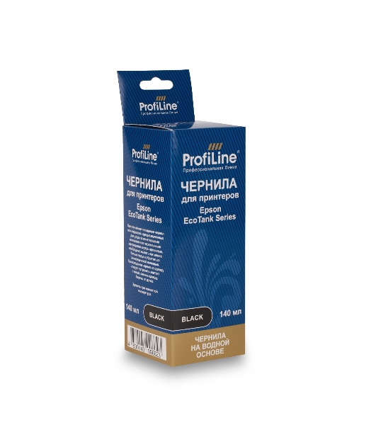 Чернила ProfiLine для принтеров Epson EcoTank 1100/1120/1140/1170/1180/1810/2120/2140/M2170/2700/2710/2711/2712/2714/2715/2720/2726/2750/2810/2811/2812/2814/2815/2820/2821/2826/L3110/3111/3150/3140/3160/3170/3180/3750/L4150/4156/416084700/4750/4800/6160/6170/6190/L6176/7700/7750/7160/7180/L7188/8500/8550/14150 на водной основе type-2 черный 140 мл