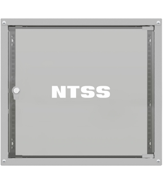 Шкаф коммутационный NTSS LIME (NTSS-WL9U5545GS) настенный 9U 550x450 мм пер. дв. стекл несъемн. бок. пан. 30 кг серый 110 град.