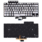 Клавиатура для ноутбука Asus ROG Zephyrus G14 GA401 серебристая c подсветкой маленький энтер, фото3