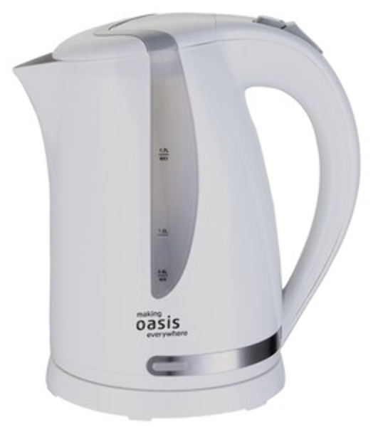 Чайник электрический Oasis K-2PW 1.7 л, 2200 Вт, белый корпус: пластик
